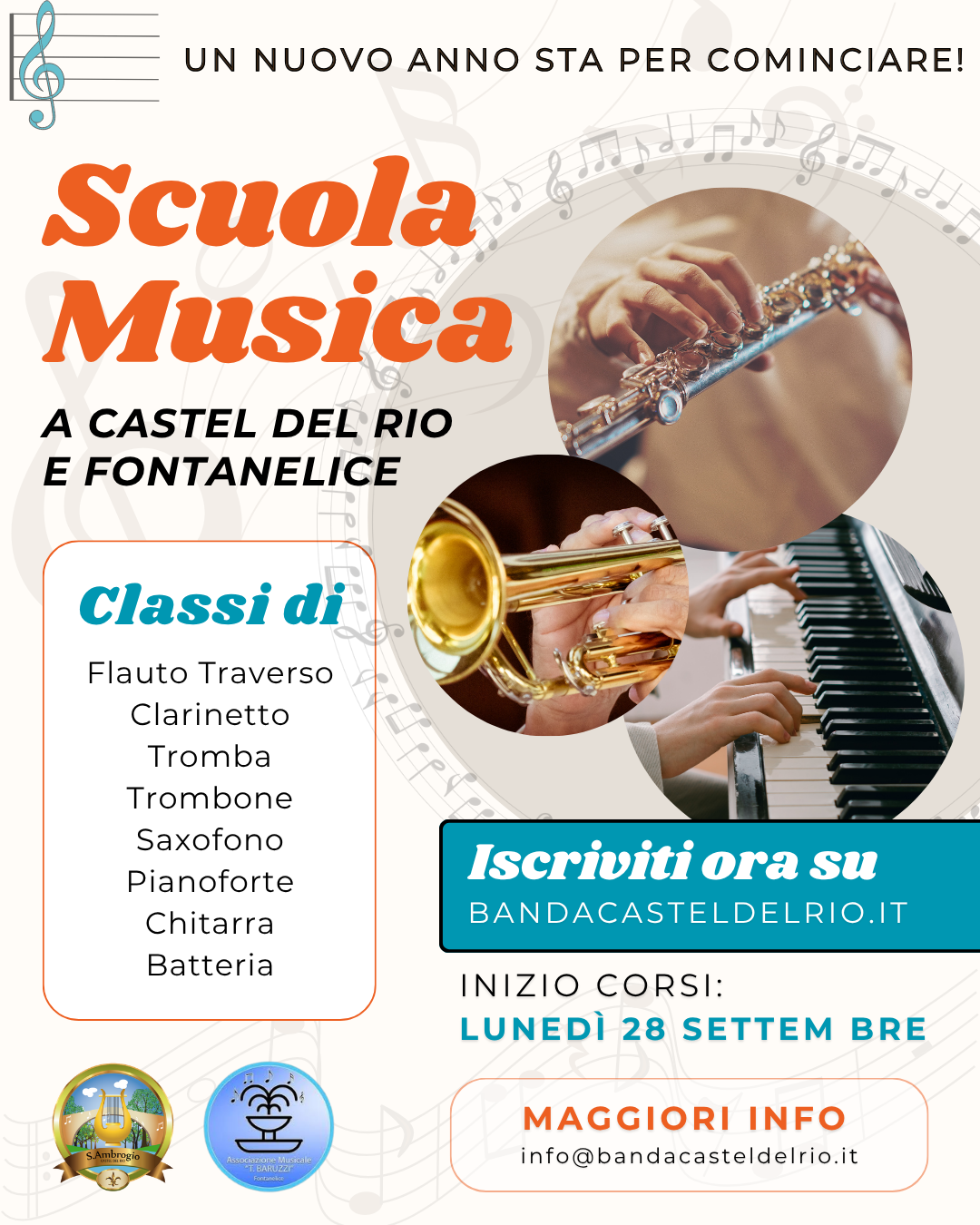 Corsi Scuola Musica 2026/2027 - Corpo Bandistico "Sant'Ambrogio" - APS